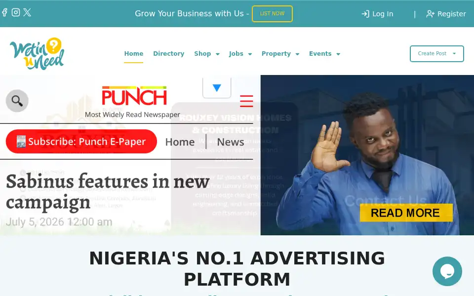 Screenshot of wetinuneed.com