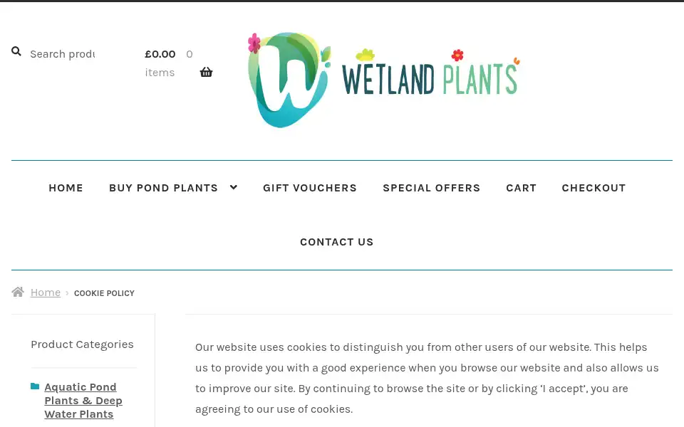 Screenshot of wetlandplants.co.uk