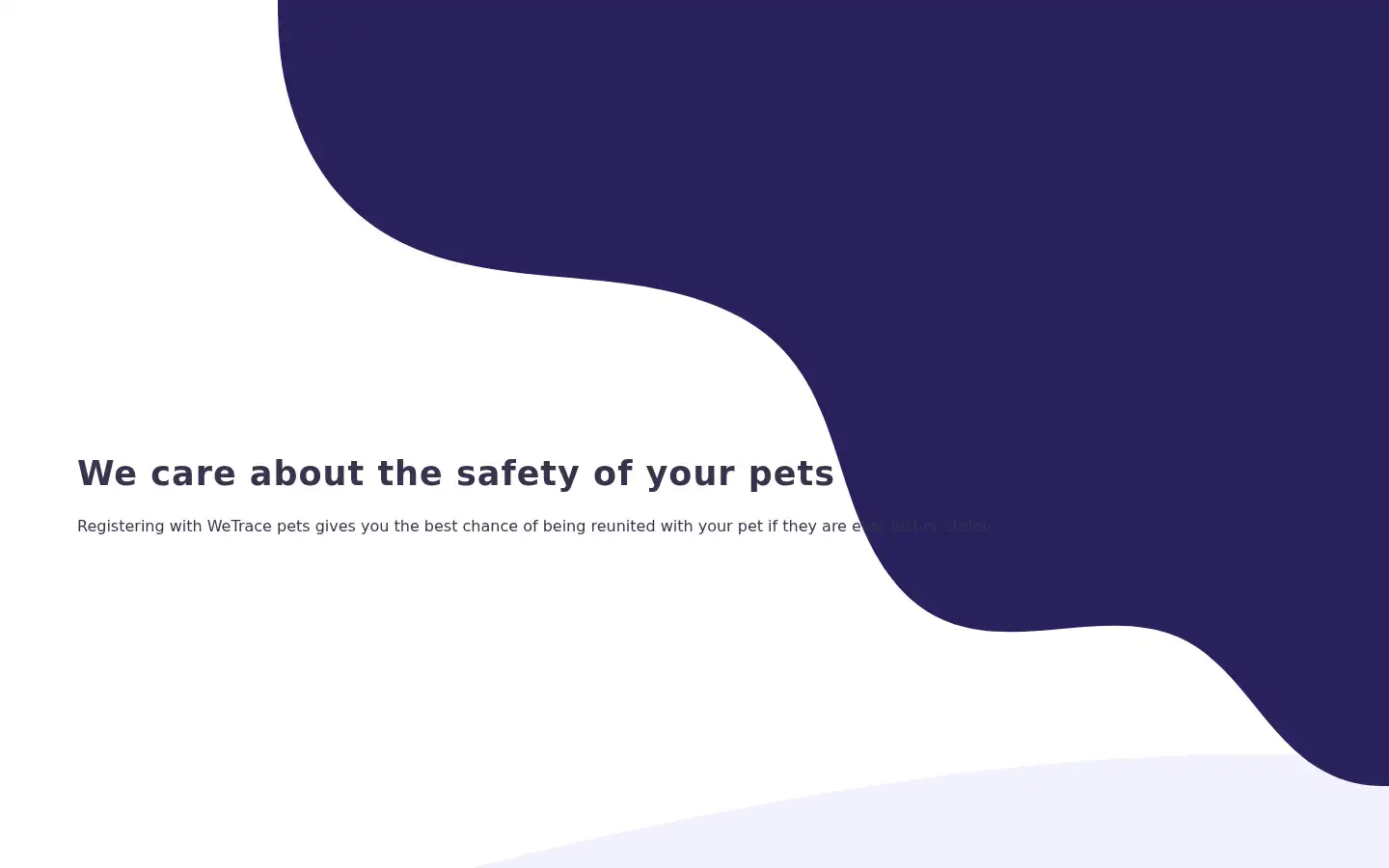 Screenshot of wetracepets.com
