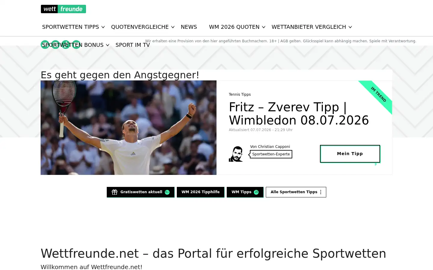 Screenshot of wettfreunde.net