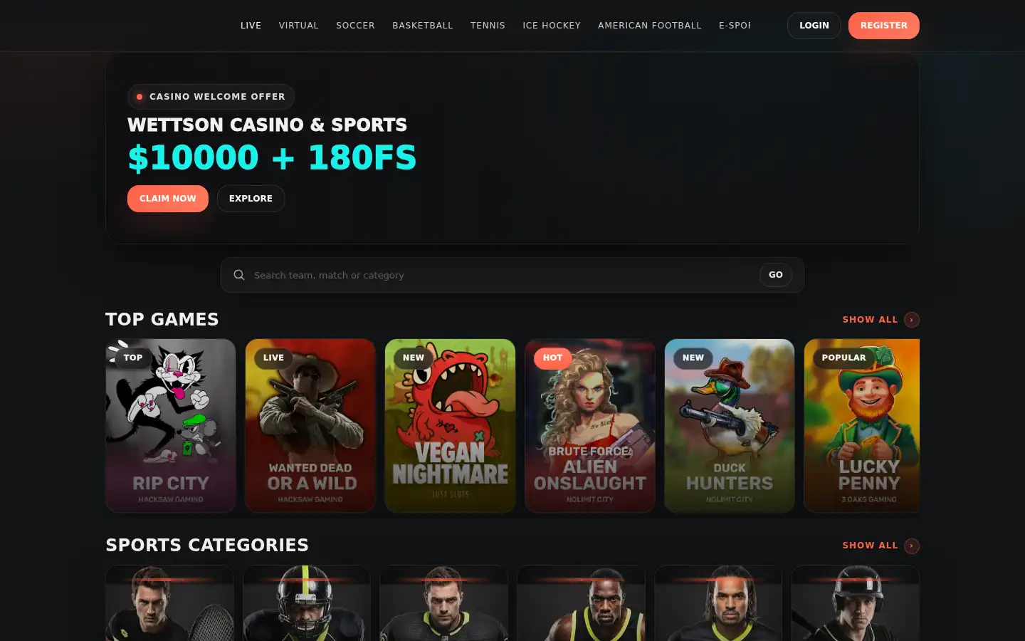 Screenshot of wettsoncasino.me