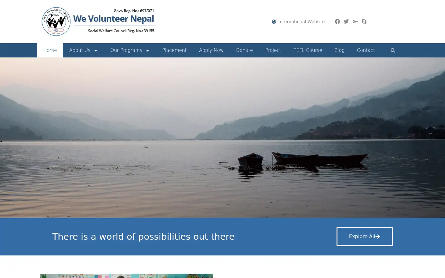 Screenshot of wevolunteernepal.org