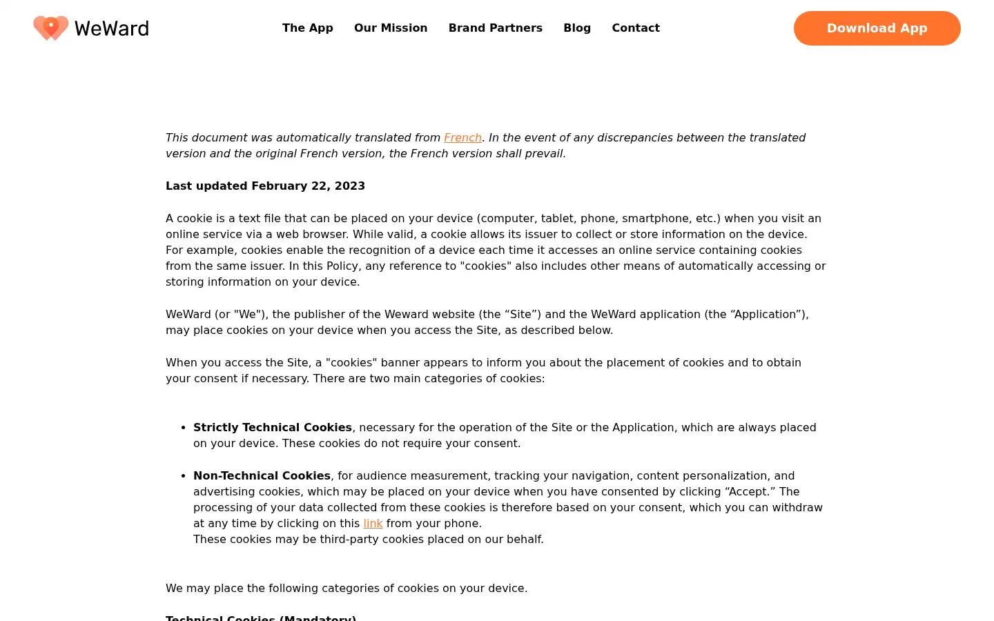 Screenshot of weward.fr