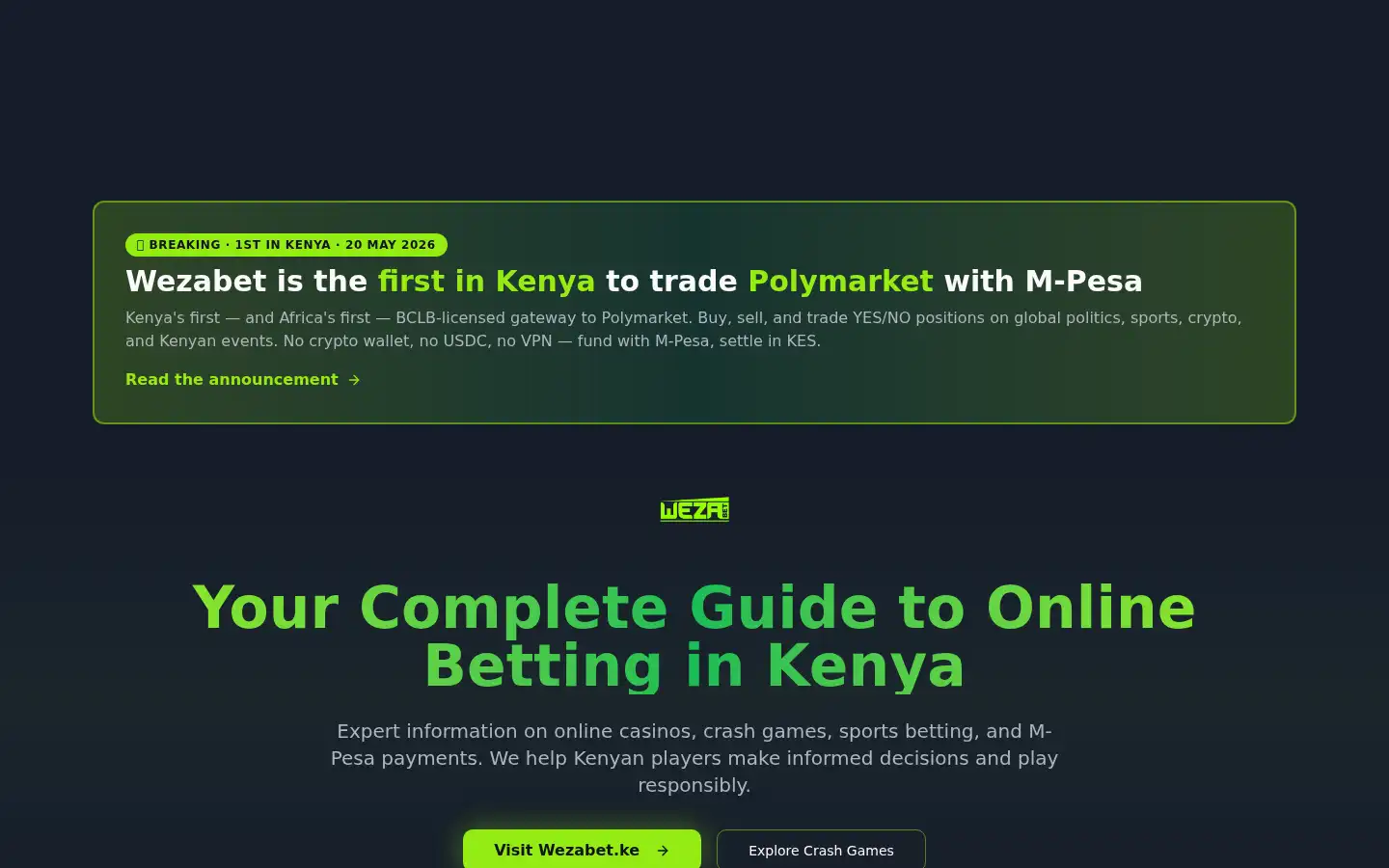 Screenshot of wezabet.com