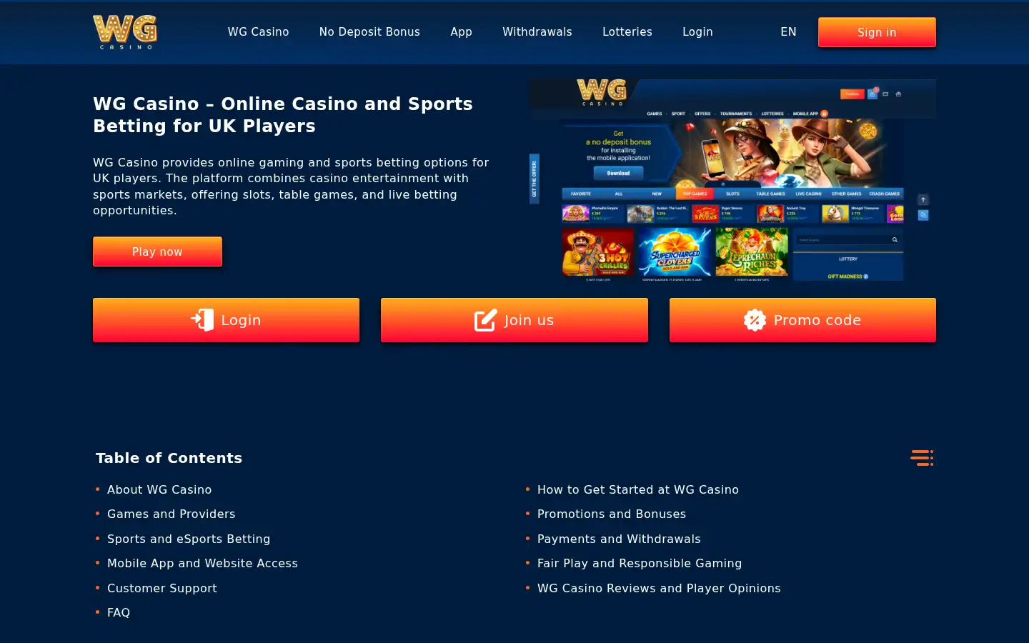 Screenshot of wgcasino-online.com