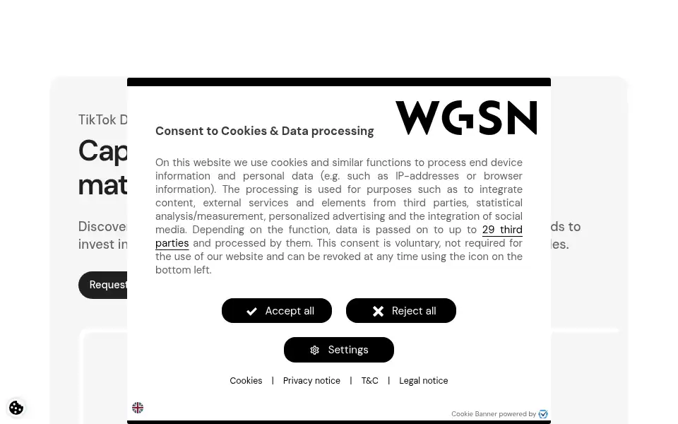 Screenshot of wgsn.com