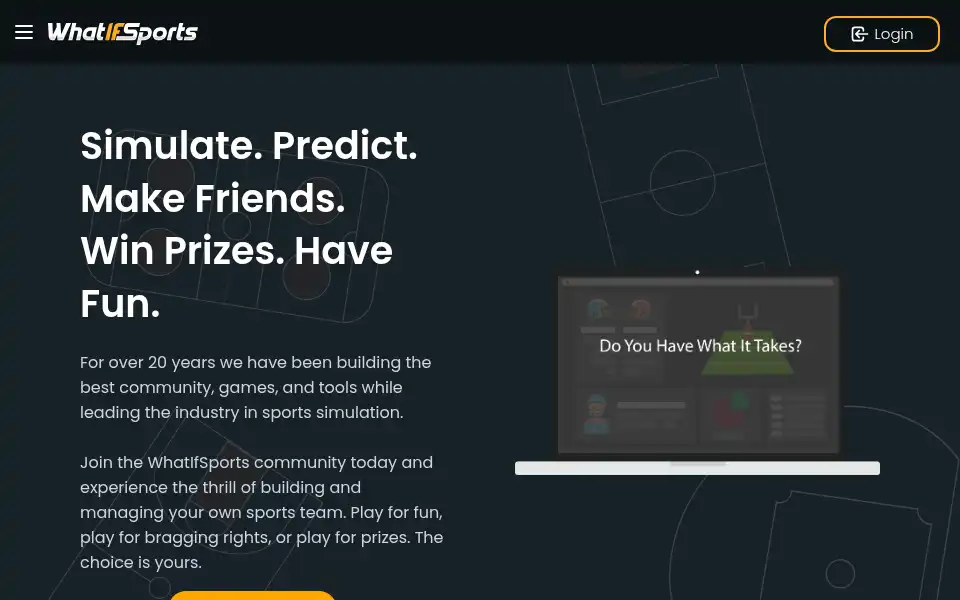 Screenshot of whatifsports.com