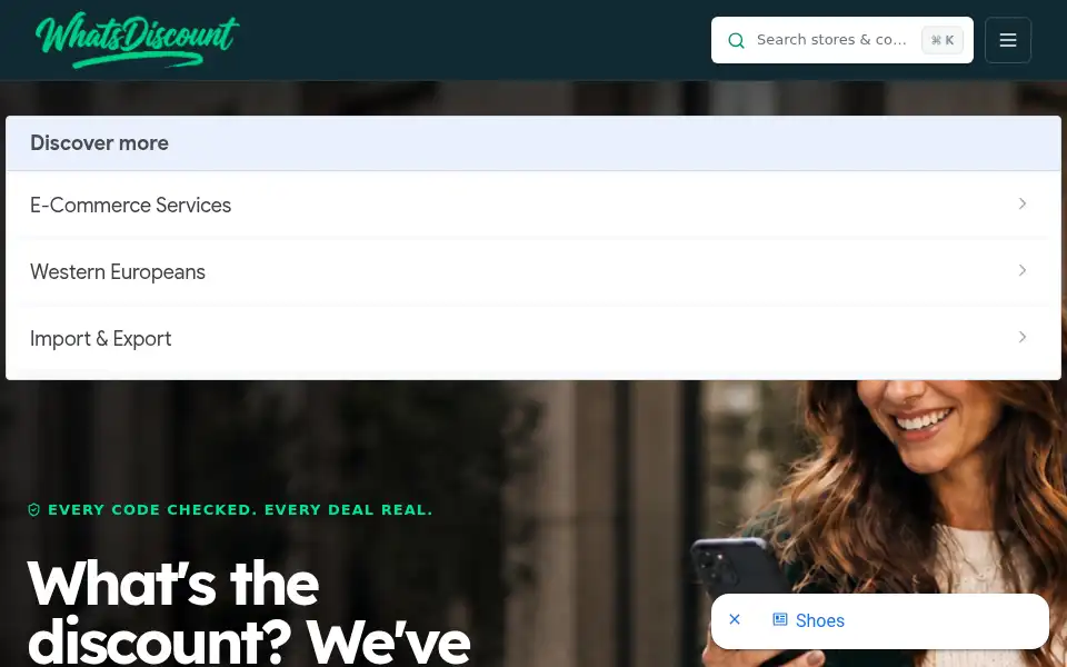 Screenshot of whatsdiscount.co.uk