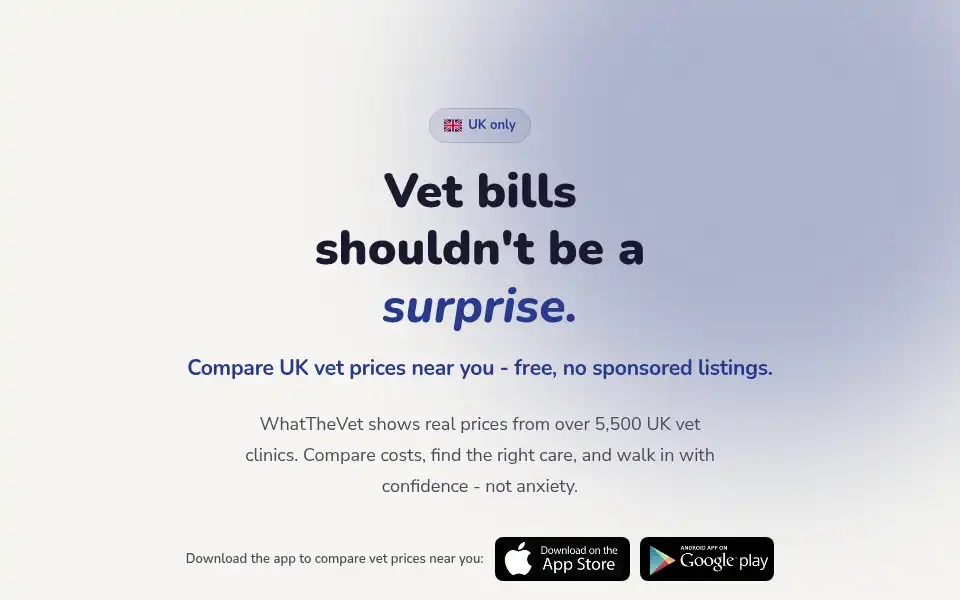 Screenshot of whatthevet.co.uk