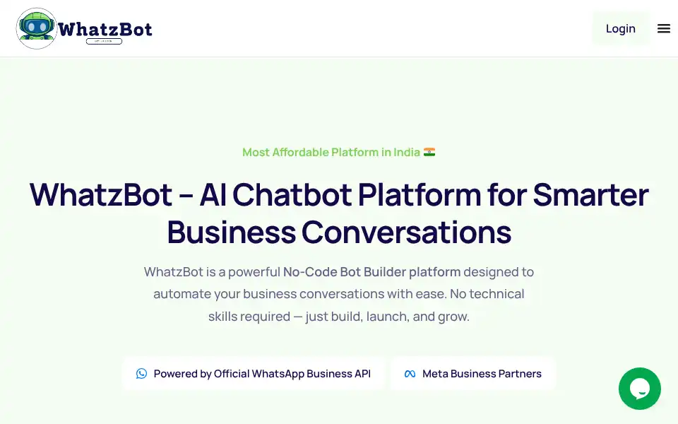 Screenshot of whatzbot.com