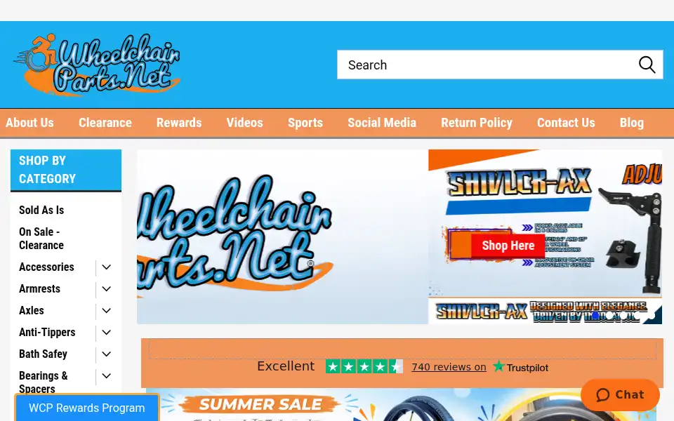 Screenshot of wheelchairparts.net