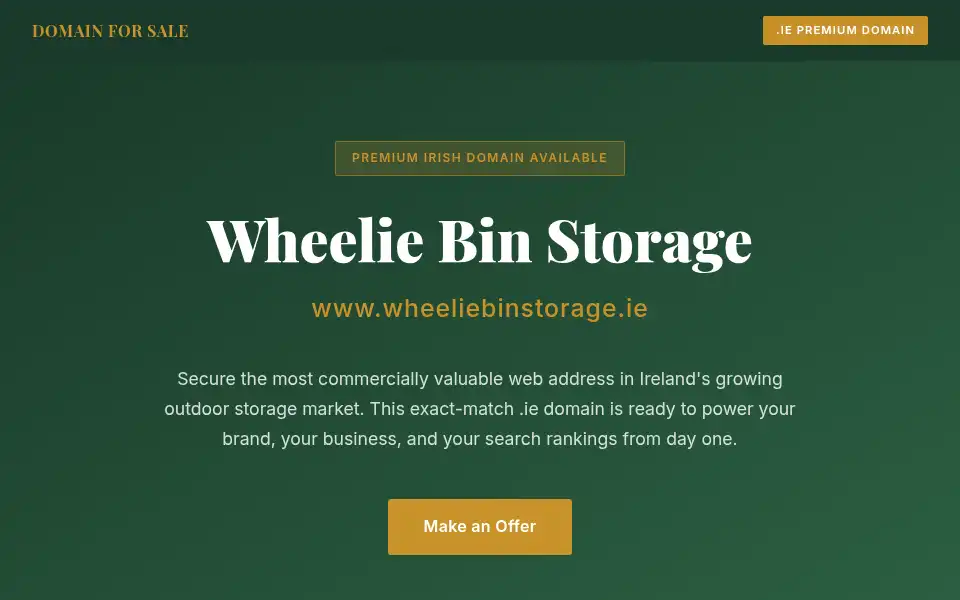 Screenshot of wheeliebinstorage.ie