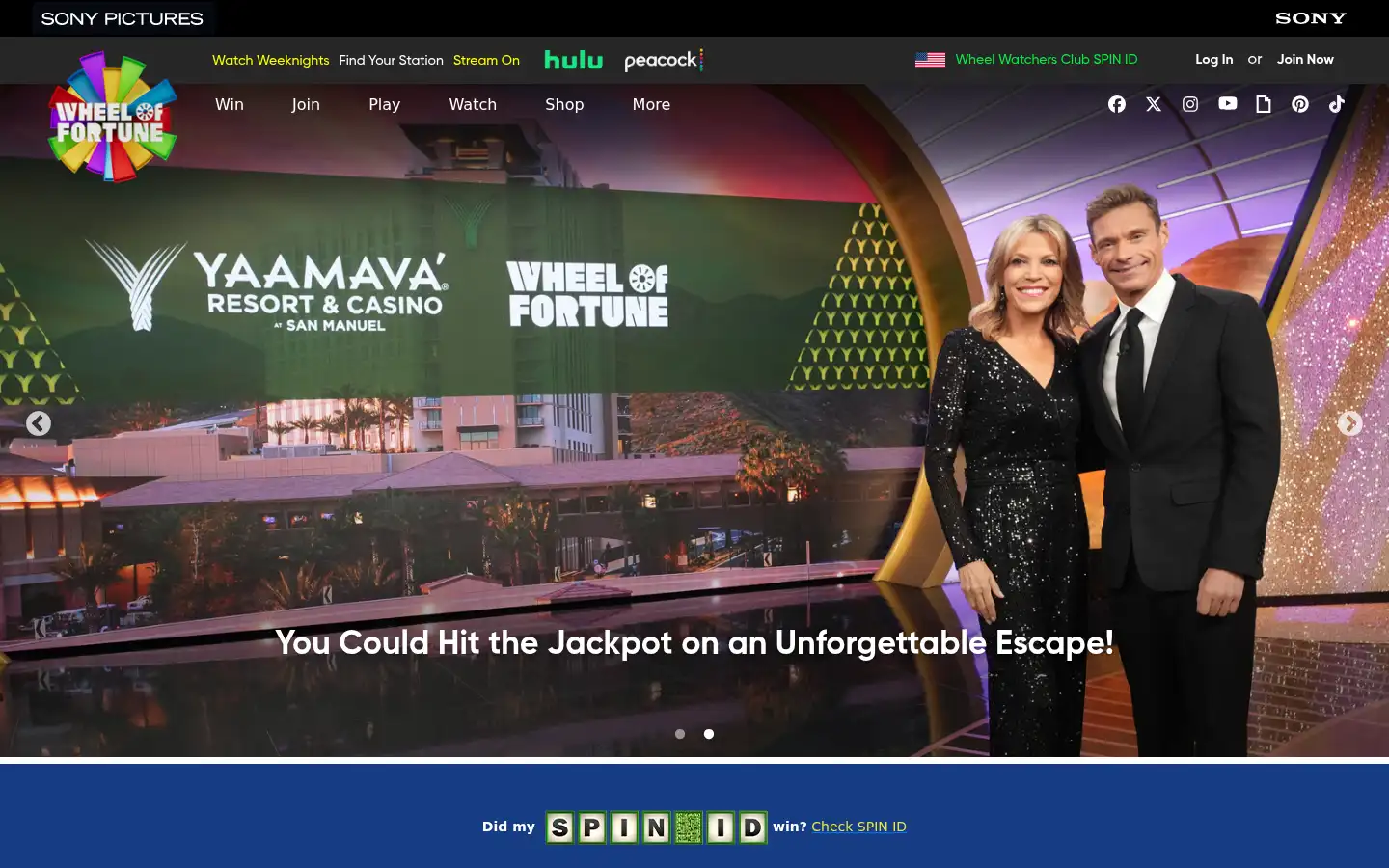 Screenshot of wheeloffortune.com