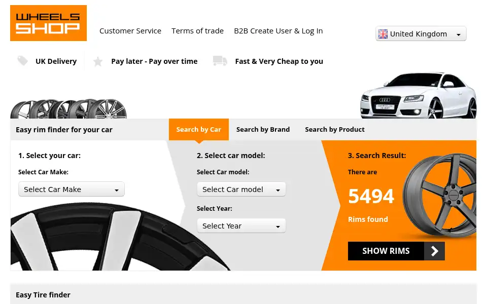 Screenshot of wheelsshop.com