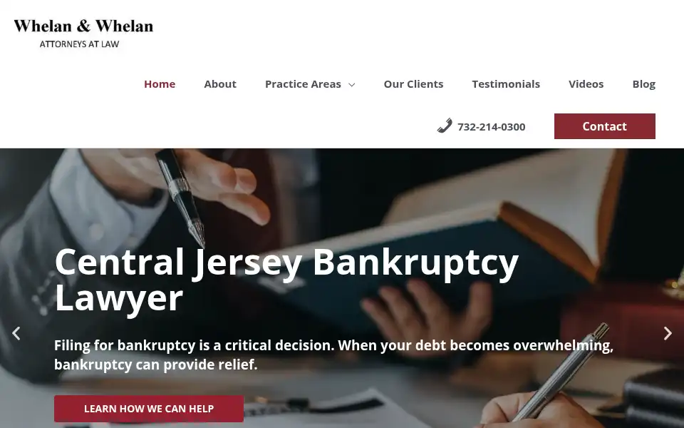 Screenshot of whelan-law.com