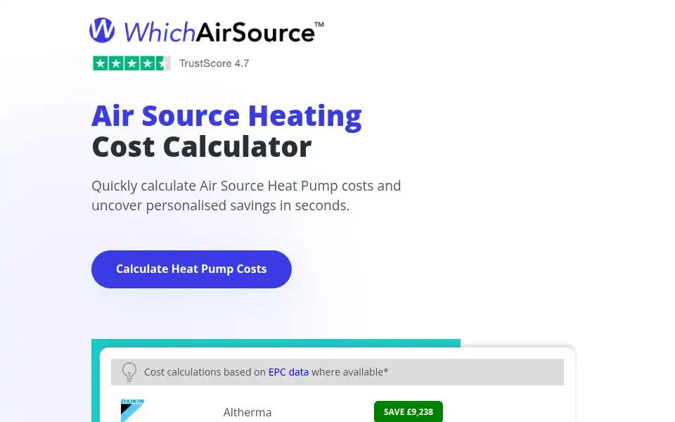 Screenshot of whichairsource.co.uk