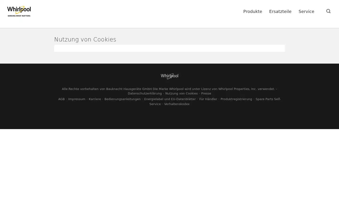 Screenshot of whirlpool.de