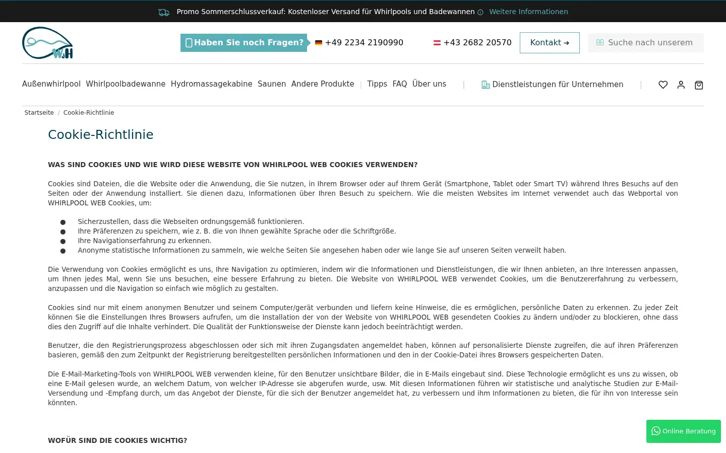 Screenshot of whirlpoolweb.de