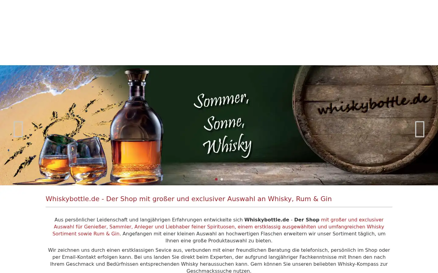 Screenshot of whiskybottle.de