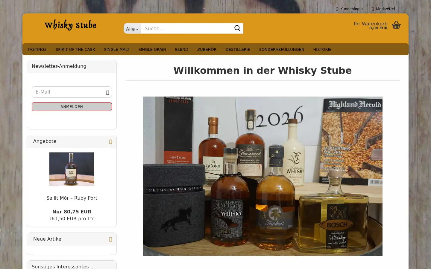 Screenshot of whiskystube.de