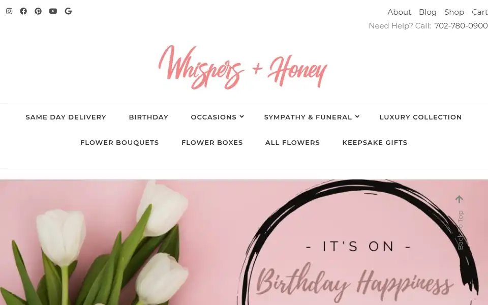 Screenshot of whispersandhoney.com