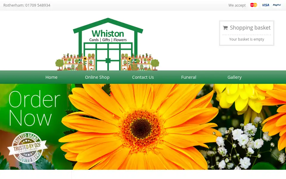 Screenshot of whistoncardsgiftsflowers.co.uk