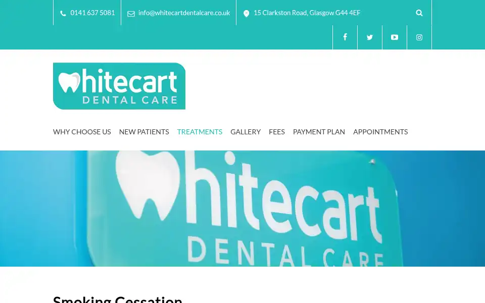 Screenshot of whitecartdentalcare.com