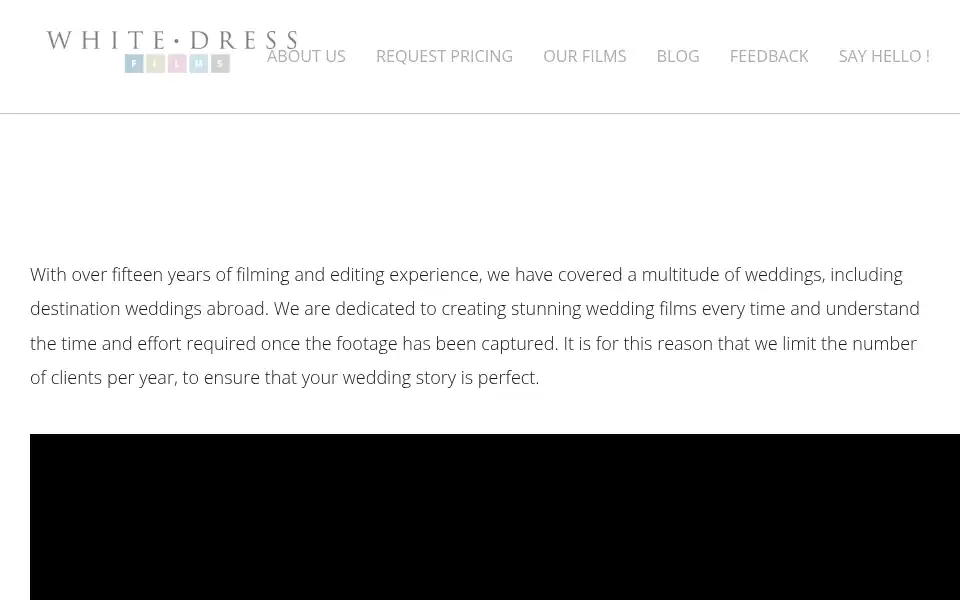 Screenshot of whitedressfilms.co.uk