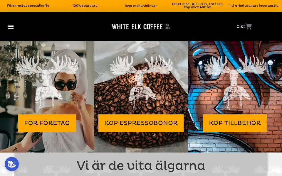 Screenshot of whiteelkcoffee.com