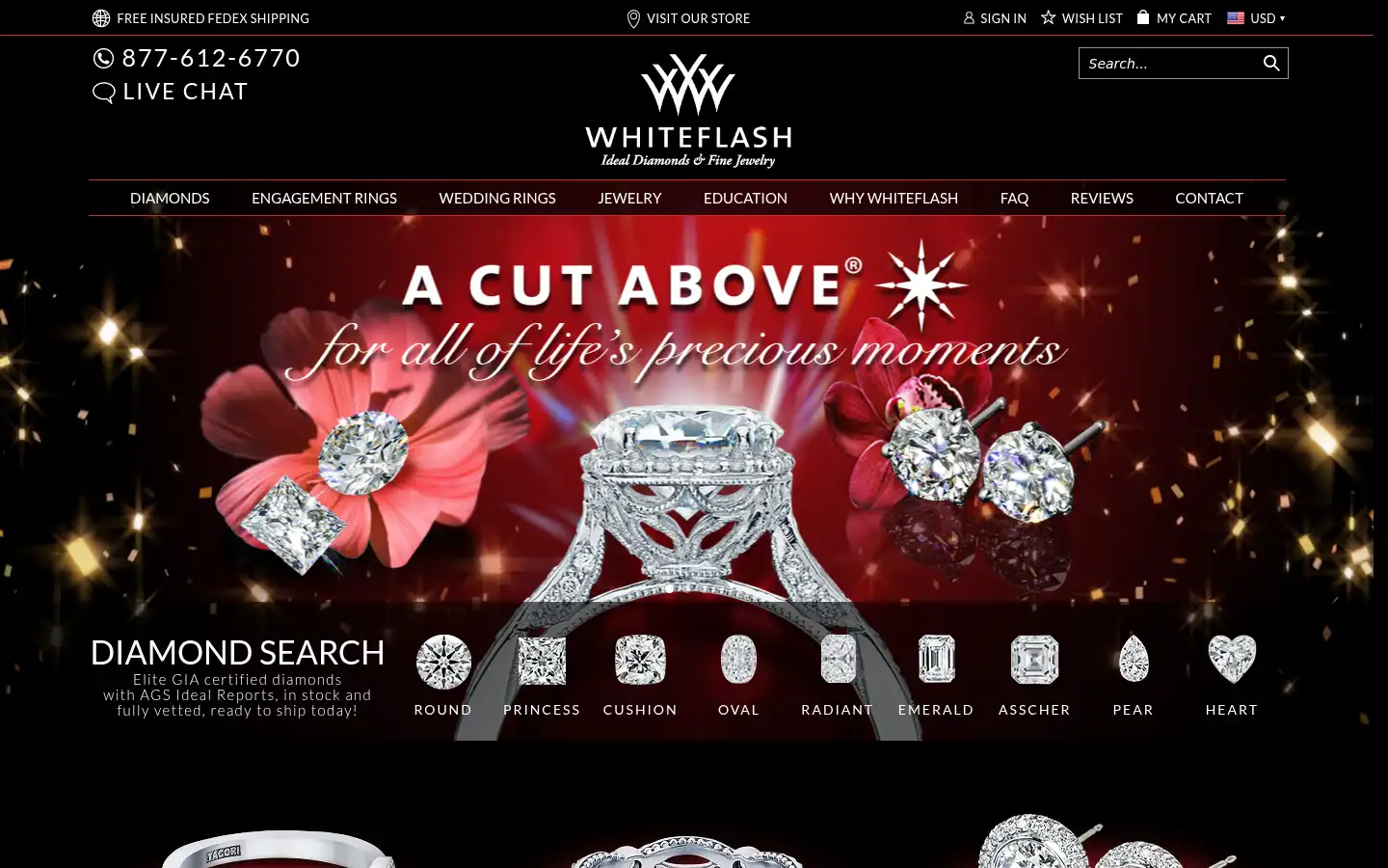 Screenshot of whiteflash.com