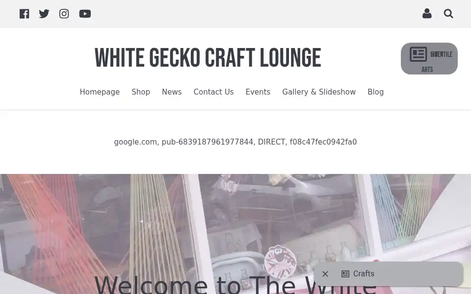 Screenshot of whitegeckocraftlounge.co.uk