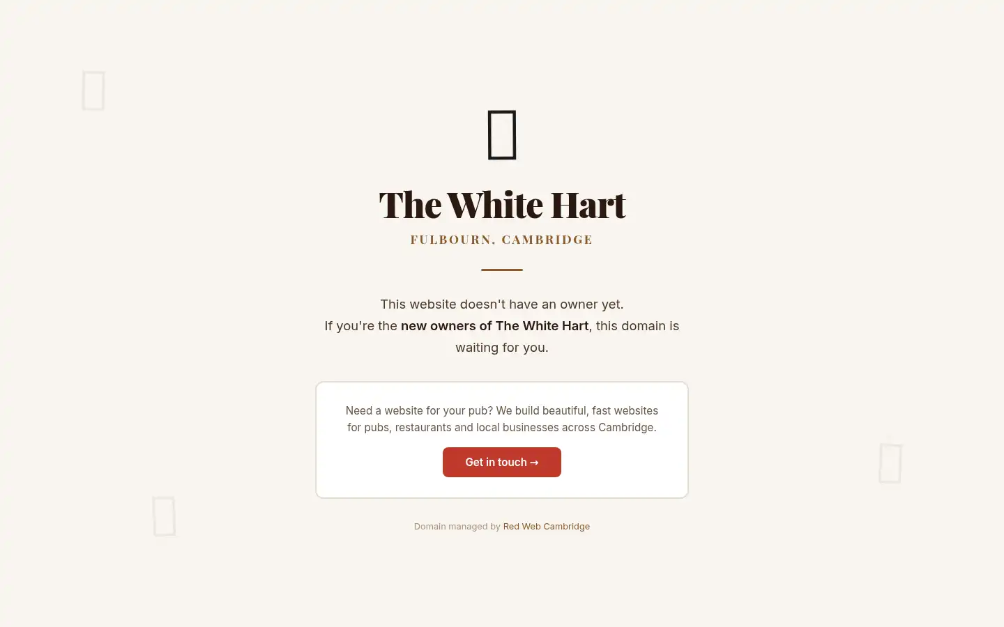 Screenshot of whitehartfulbourn.co.uk