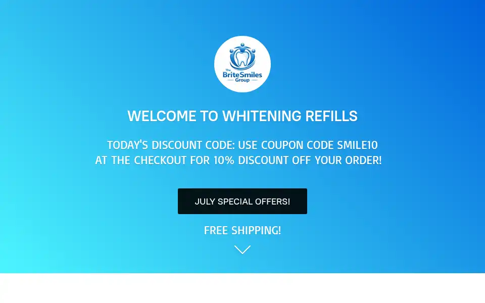 Screenshot of whiteningrefills.co.uk