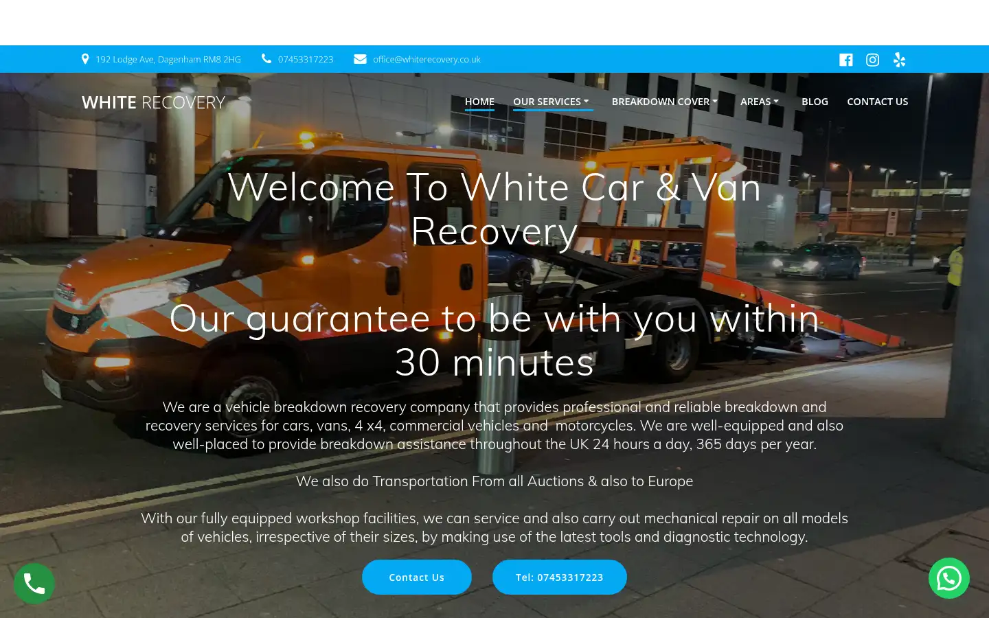 Screenshot of whiterecovery.co.uk