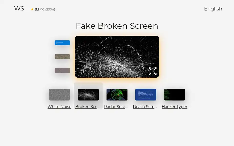 Screenshot of whitescreen.online