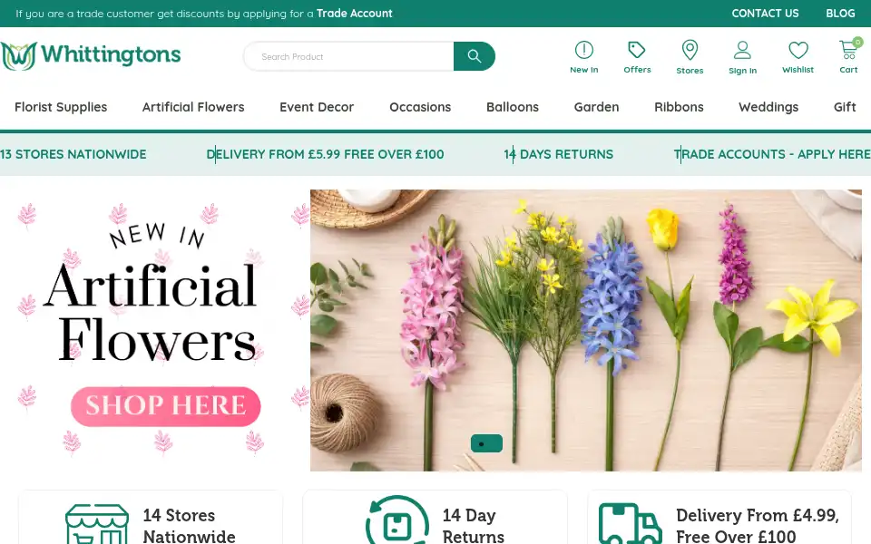Screenshot of whittingtons.biz