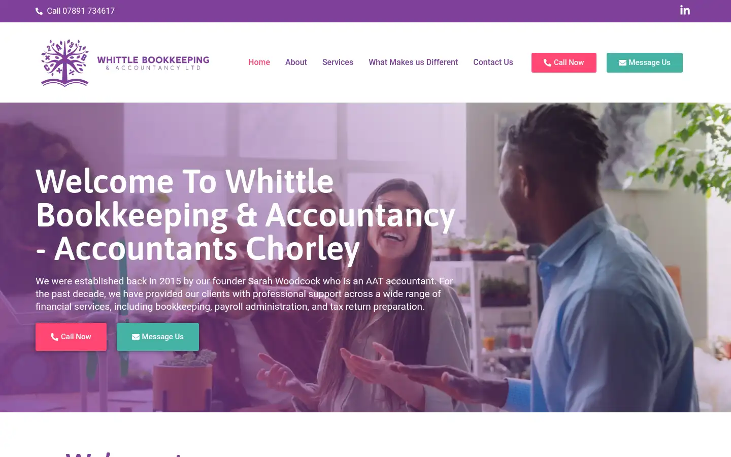 Screenshot of whittlebookkeeping.co.uk