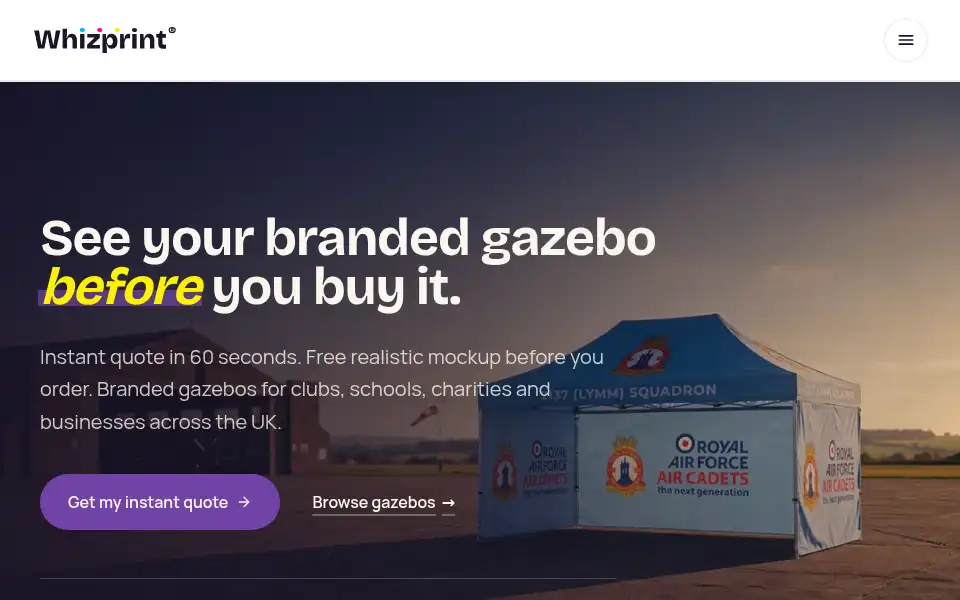 Screenshot of whizprint.co.uk