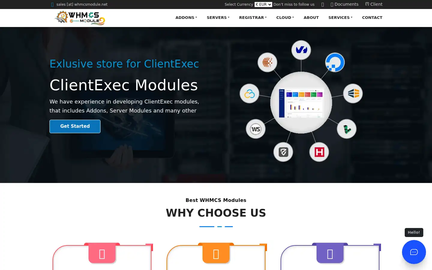 Screenshot of whmcsmodule.net
