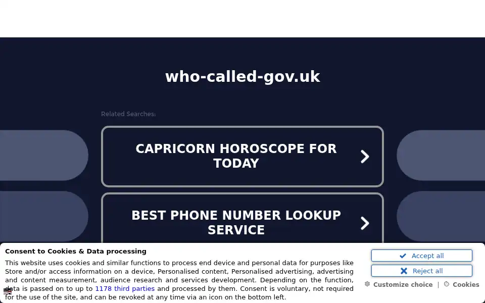 Screenshot of who-called-gov.uk