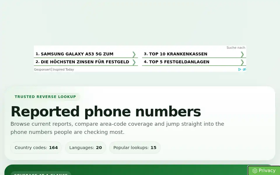 Screenshot of whocalled.today