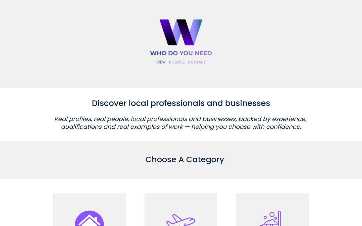 Screenshot of whodoyouneed.co.uk
