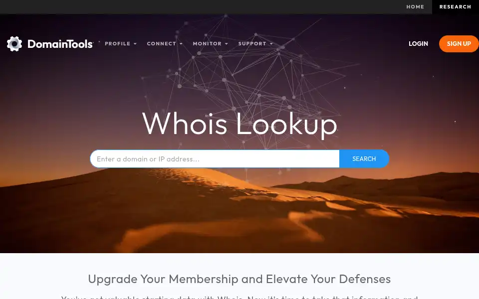 Screenshot of whois.domaintools.com