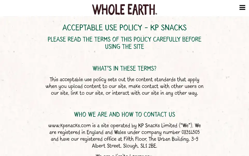 Screenshot of wholeearthfoods.com
