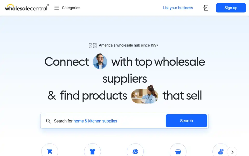 Screenshot of wholesalecentral.com