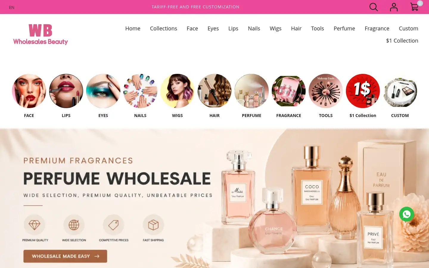 Screenshot of wholesalesbeauty.com