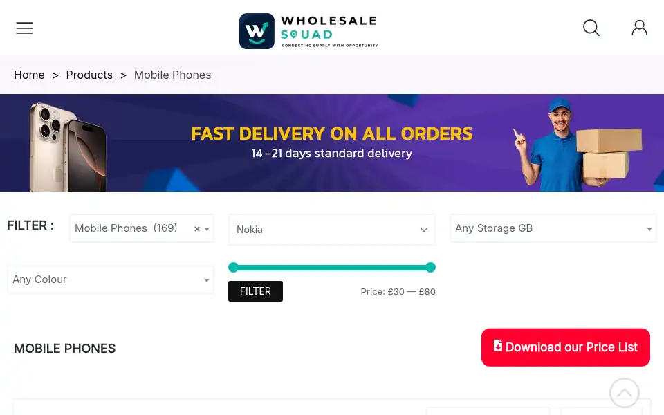 Screenshot of wholesalesquad.co.uk
