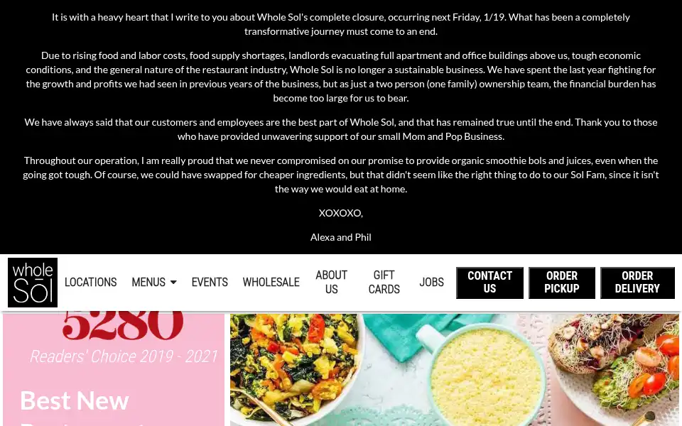 Screenshot of wholesol.com