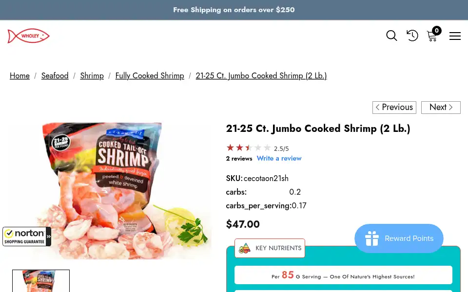 Screenshot of wholey.com