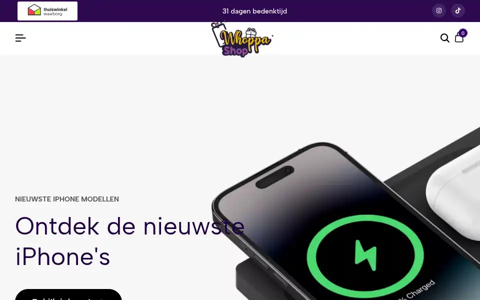 Screenshot of whoppashop.nl
